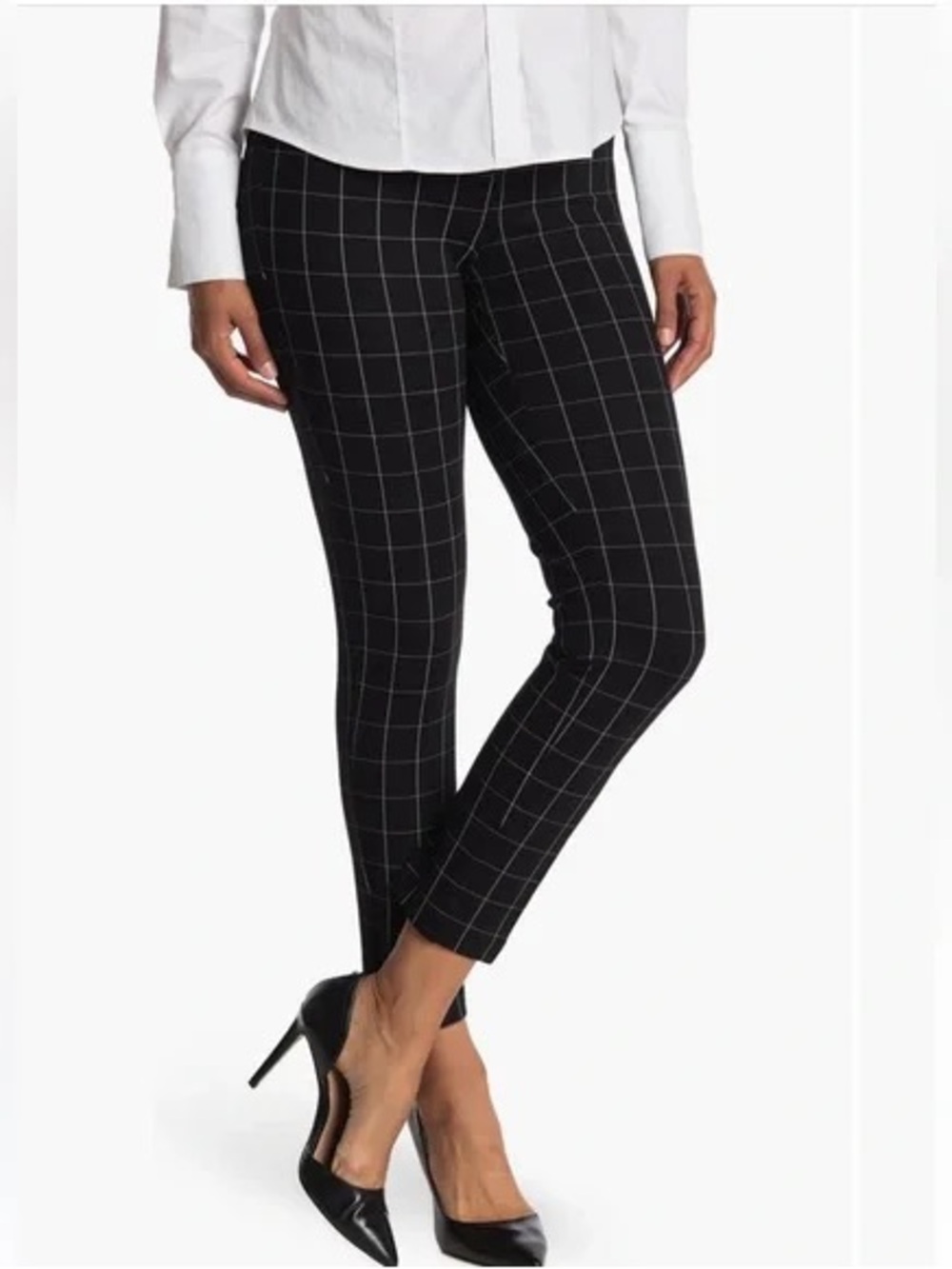 Amanda & Chelsea Windowpane Slim Crop Pants - Size 6